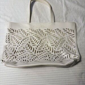Oscar De La Renta White Tote Bag Cutout Organizer